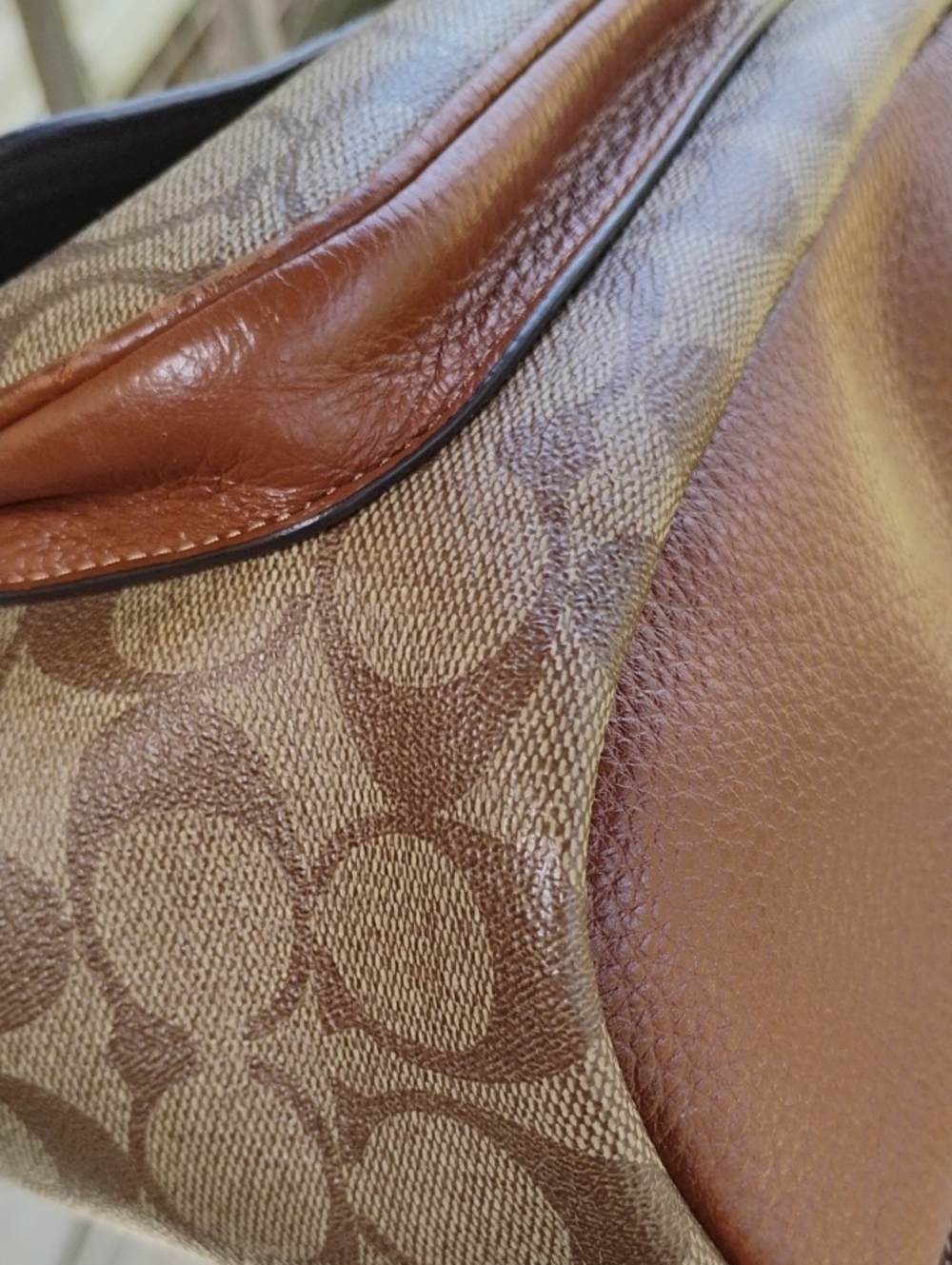 Coach Tan/Brown Signature Canvas Mini Backpack with Leather Trim - Picture 6 of 11